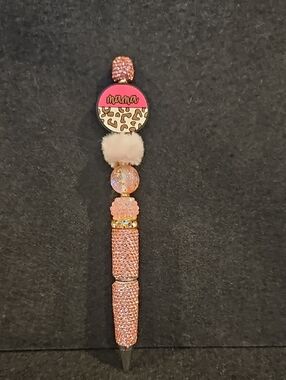 Pink 'mama' Beaded Bling Pen